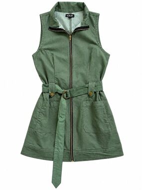 NWOT Olive Utility Belted Mini Dress